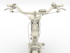 electric city bicycle and station black 3D 模型