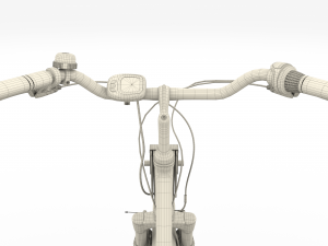 electric city bicycle and station black 3D 模型