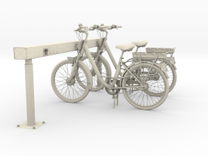 electric city bicycle and station black 3D 模型