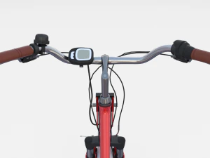 electric city bicycle and station red 3D Model