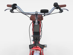 electric city bicycle and station red 3D Model