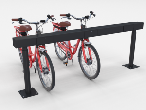 electric city bicycle and station red 3D मॉडल