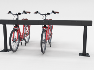 electric city bicycle and station red 3D मॉडल