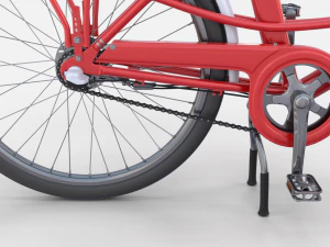 electric city bicycle and station red 3D Model