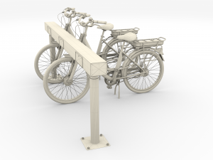 electric city bicycle and station red 3D मॉडल