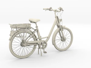 electric city bicycle and station red 3D Model