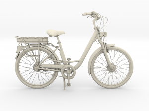 electric city bicycle and station red 3D मॉडल