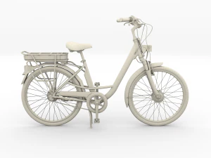 electric city bicycle and station red 3D Model