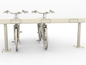 electric city bicycle and station red 3D मॉडल