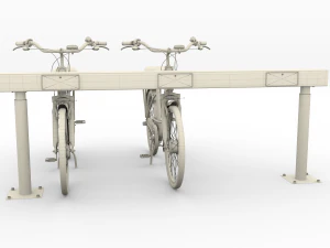 electric city bicycle and station red 3D Model