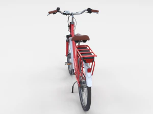 electric city bicycle and station red 3D Model