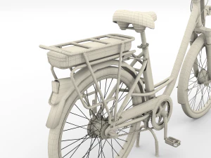 electric city bicycle and station red 3D Model