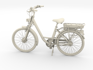electric city bicycle and station red 3D मॉडल