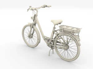 electric city bicycle and station red 3D Model