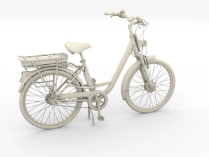 electric city bicycle and station red 3D Model