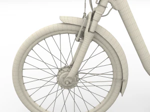 electric city bicycle and station red 3D Model