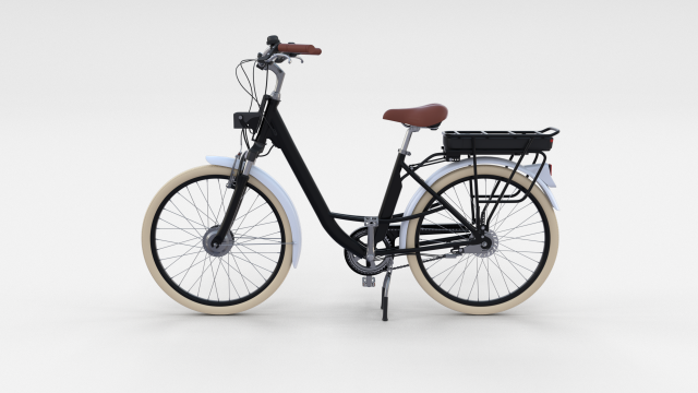 electric city bicycle black Modelo 3D .c4d .max .obj .3ds .fbx .stl .blend 
