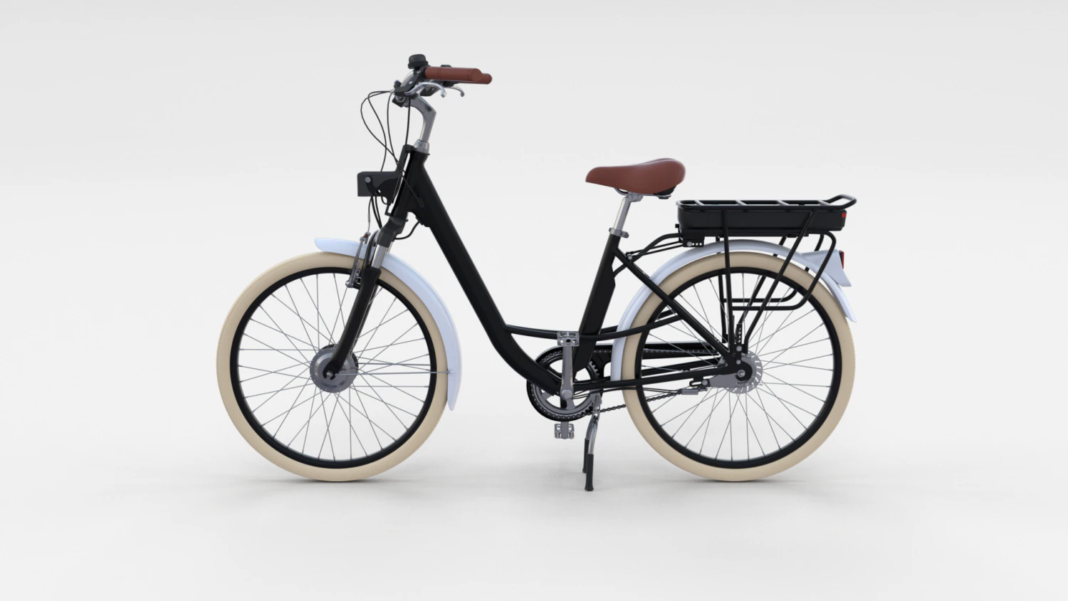 electric city bicycle black 3D Model .c4d .max .obj .3ds .fbx .stl .blend