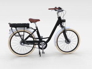electric city bicycle black Modelo 3D
