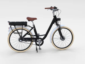 electric city bicycle black 3D Model