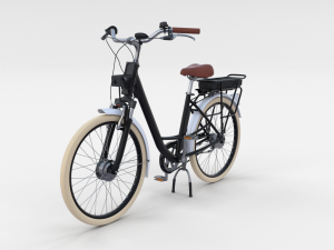 electric city bicycle black Modelo 3D