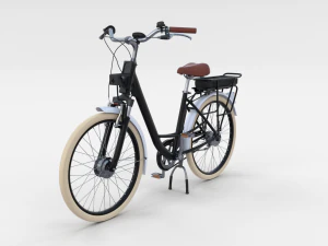 electric city bicycle black 3D Model