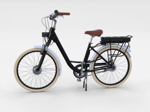 electric city bicycle black 3D Model