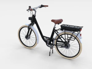 electric city bicycle black 3D Model