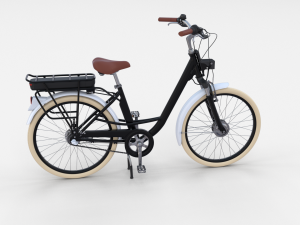 electric city bicycle black Modelo 3D