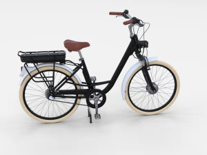 electric city bicycle black 3D Model