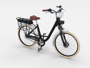 electric city bicycle black 3D Model