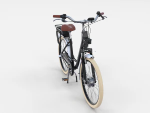 electric city bicycle black 3D Model