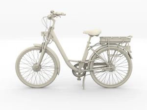 electric city bicycle black 3D Model