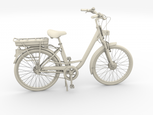 electric city bicycle black Modelo 3D