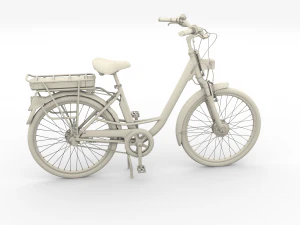 electric city bicycle black 3D Model