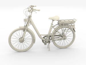 electric city bicycle black 3D Model