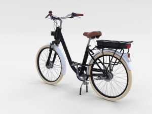electric city bicycle black Modelo 3D