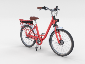 electric city bicycle red Model 3D