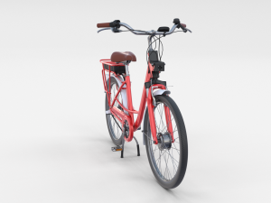 electric city bicycle red Model 3D