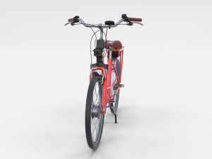 electric city bicycle red Model 3D