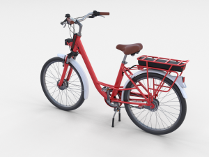 electric city bicycle red Model 3D