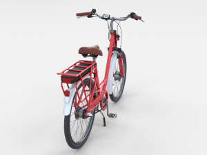 electric city bicycle red Model 3D