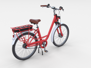 electric city bicycle red Model 3D