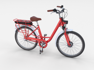 electric city bicycle red Model 3D