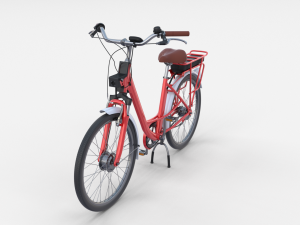 electric city bicycle red Model 3D