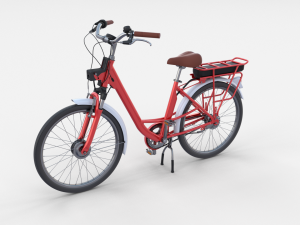 electric city bicycle red Model 3D