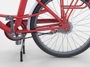 electric city bicycle red Model 3D