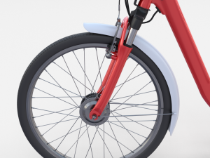 electric city bicycle red Model 3D