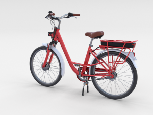 electric city bicycle red Model 3D