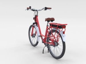 electric city bicycle red Model 3D